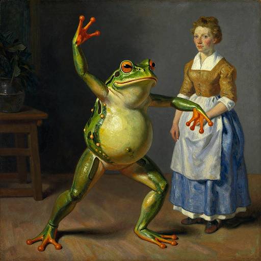 Pepe the Frog Dancing Folk Art