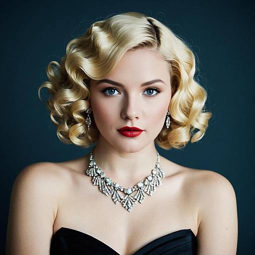 Elegant Blonde Woman with Finger Wave Hairstyle