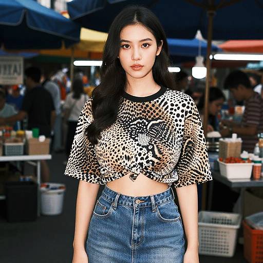 Aesthetic Woman at Bangkok Street Market