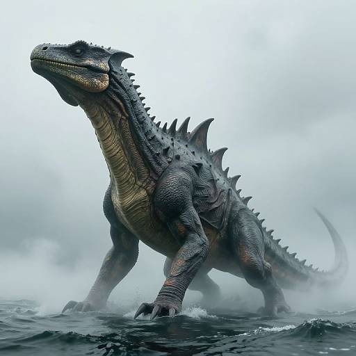 Colossal Spined Sea Reptile Emergence