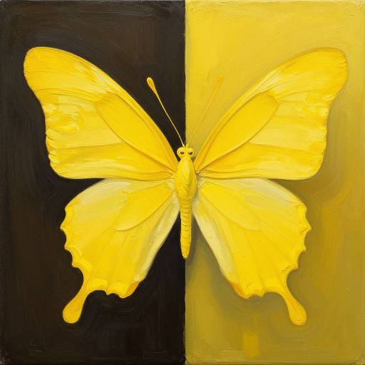 Asymmetrical Yellow Butterfly Chiaroscuro
