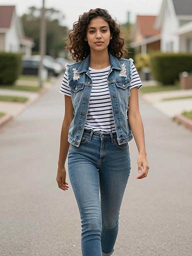 Confident Casual Denim Street Walk