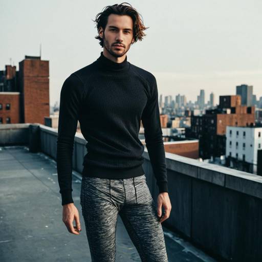 Fashionable Man on Urban Rooftop
