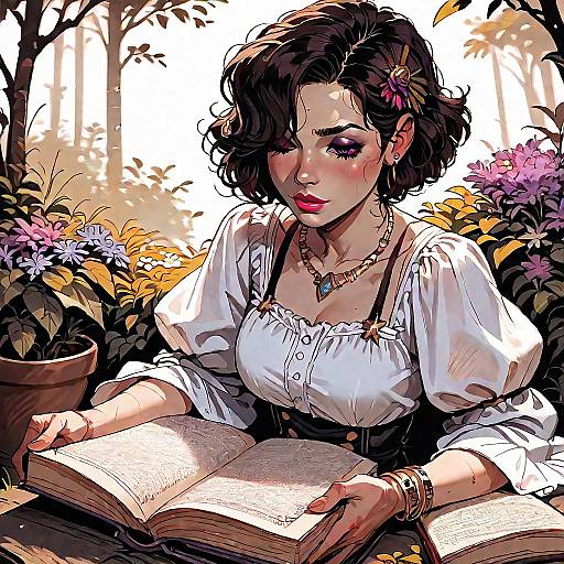 Amateur Woman Reading in Nature