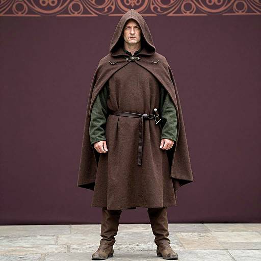 Medieval Fantasy Man in Brown Cloak