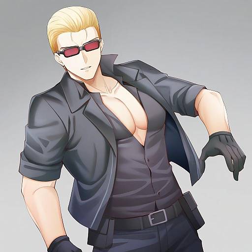 Illustration of Albert wesker, resident evil in the style of Rui shi (rayze ray)