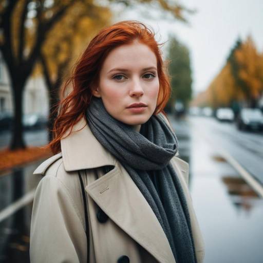 Contemplative Autumn Portrait of Young Woman