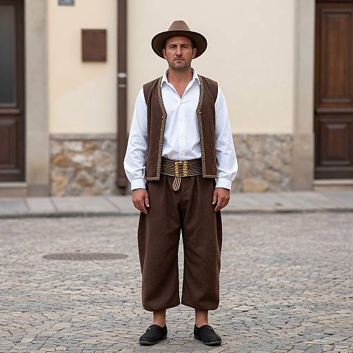 Man in Peasant Costume on Street