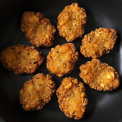 Close-Up Crispy Fried Snack Pieces