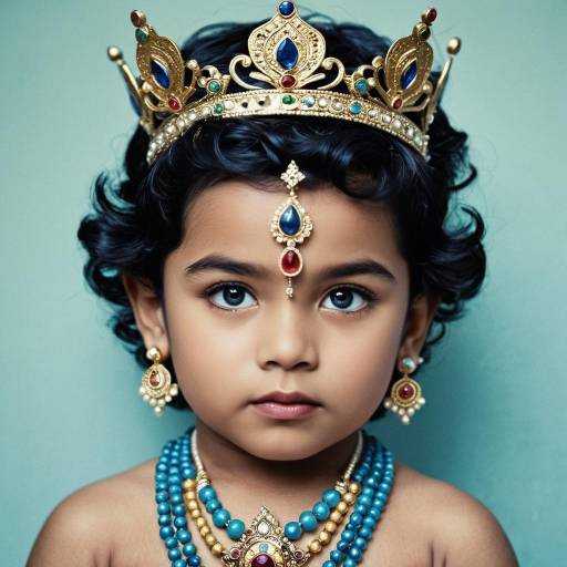 Toddler Krishna with Crown and Jewelry