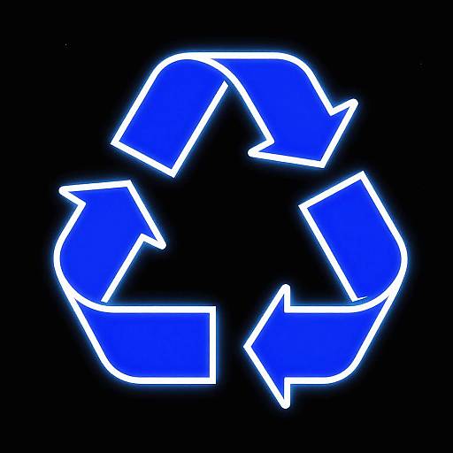 Electrified Neon Blue Recycle Logo