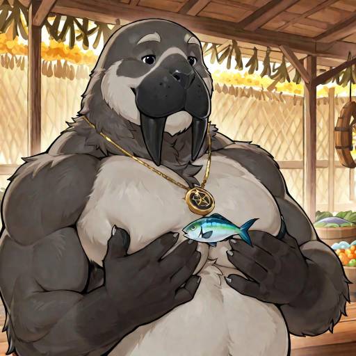 Buff Walrus at the Fish Market