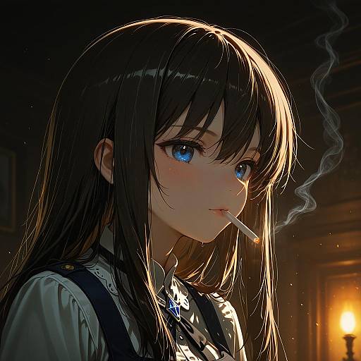 Illustration of Elizabeth f. beurling, world witches series in the style of Mocha (cotton)