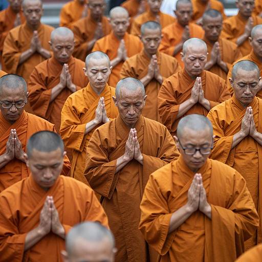 Serene Assembly of Buddhist Monks