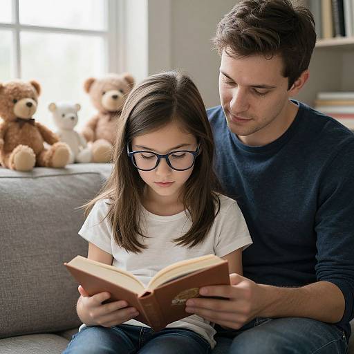 Cozy Reading Moment with Glasses Girl