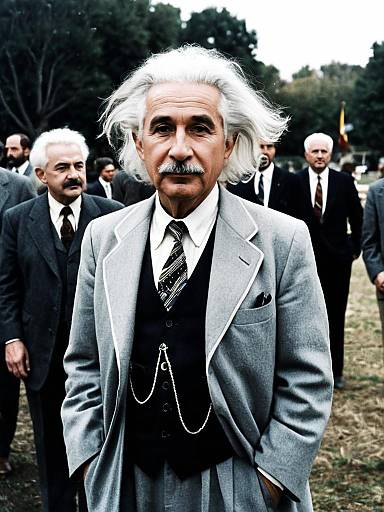 Albert Einstein in Formal Outdoor Suit