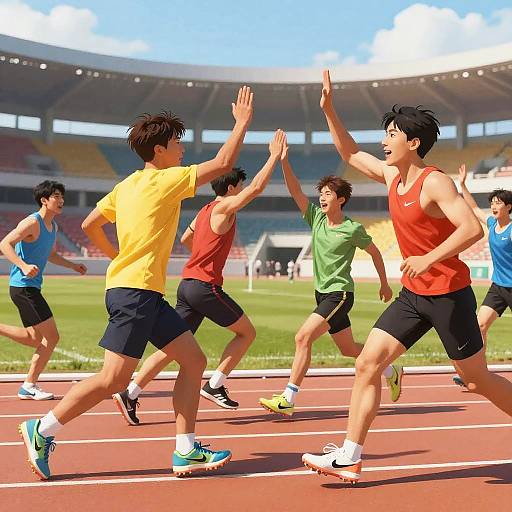 Energetic Team Celebration in Sports