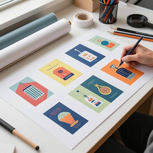 Colorful Packaging Designer's Creative Workspace
