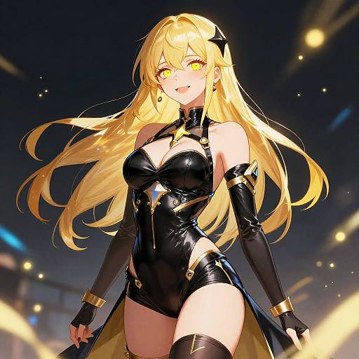 Glowing Eyed Blonde Latex Sorceress Portrait