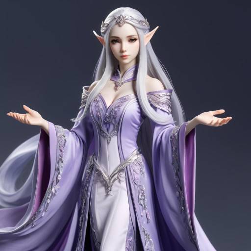 Majestic Fantasy Elf in Lilac Robe Majestic Fantasy Elf in Lilac Robe