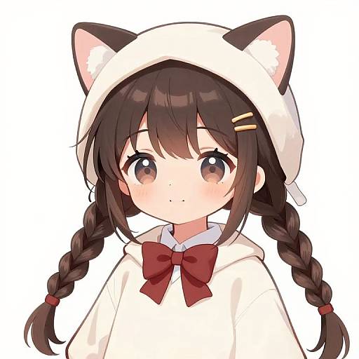 Cute Anime Cat-Themed Character