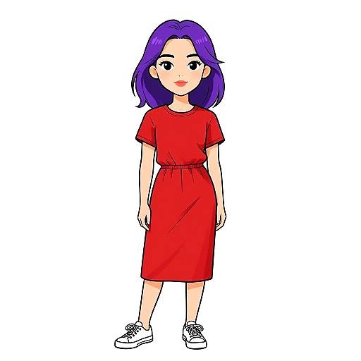 Casual Chic Woman in Red Dress