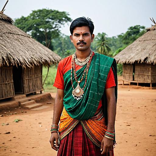 Traditional Sambalpuri Attire in Rural India