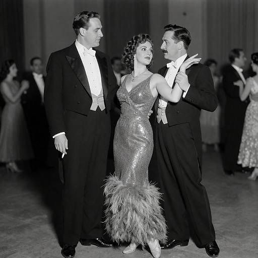 Elegant 1930s Dance Scene in Black and White