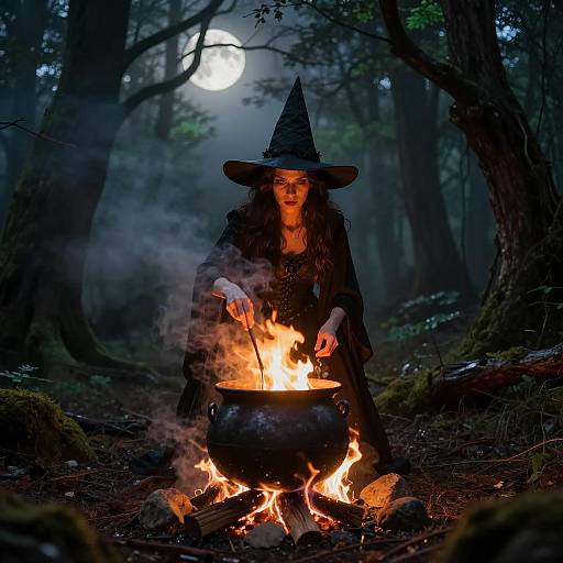 Mystical Witch in Enchanted Forest