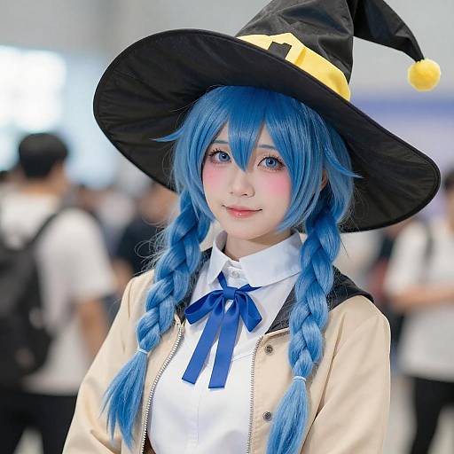 Blue-Haired Anime Witch Cosplay Portrait