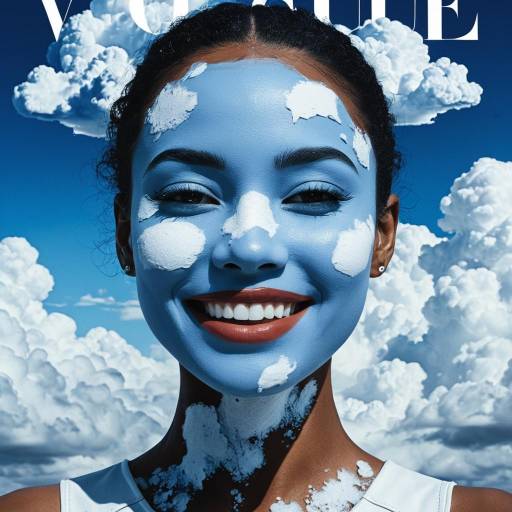 Vogue-Style Sci-Fi Model with Vitiligo