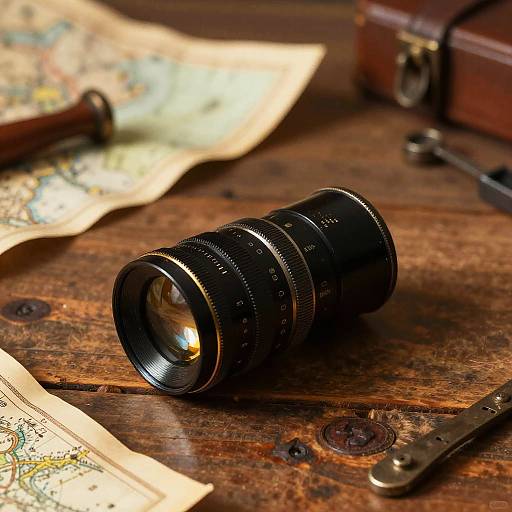 Antique Explorer's Lens on Desk