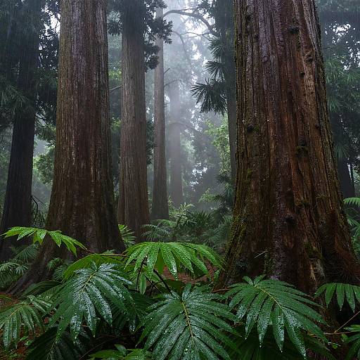 Rainy Ancient Forest Aesthetic Close-Up