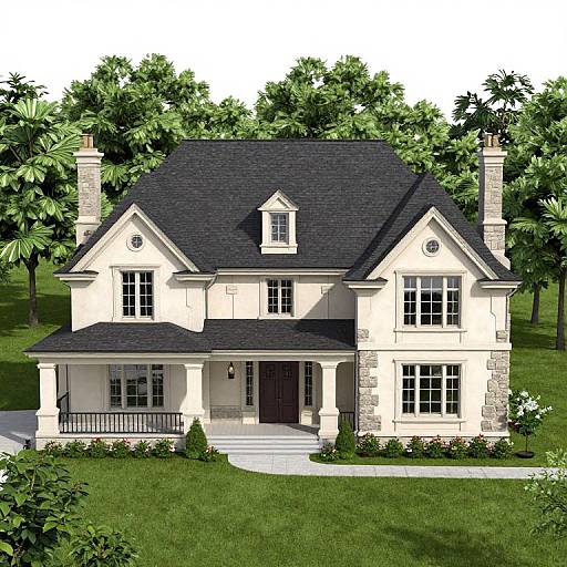 3D French Country House Plan
