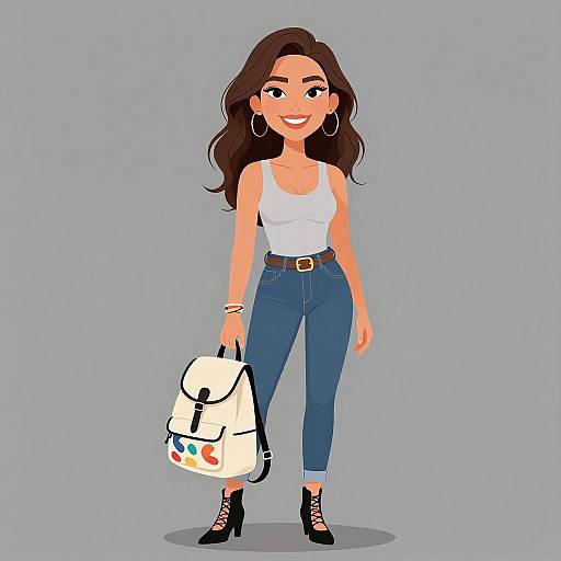 Smiling Woman in Casual Streetwear