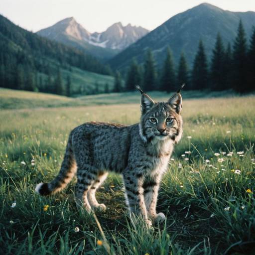 Lynx Kitten in Mountain Meadow