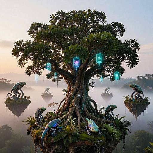 Neon Mangrove Delta Cybernetic Fusion