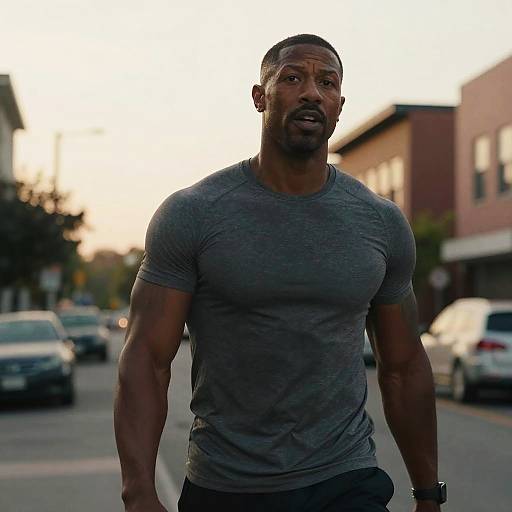 Michael B. Jordan Golden-Hour Street Portrait