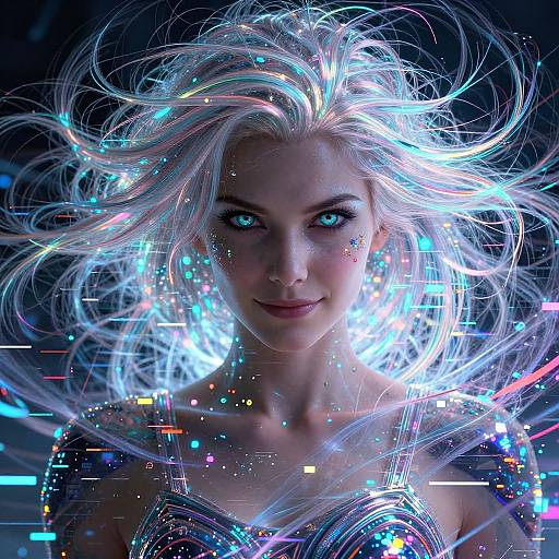 Extreme Cyberpunk Power Girl Portrait