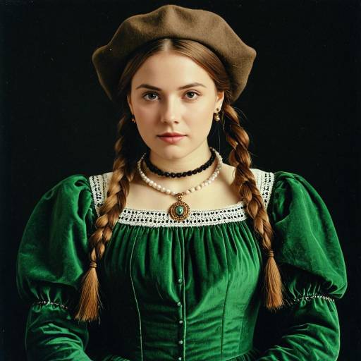 German Renaissance Woman in Green Dress