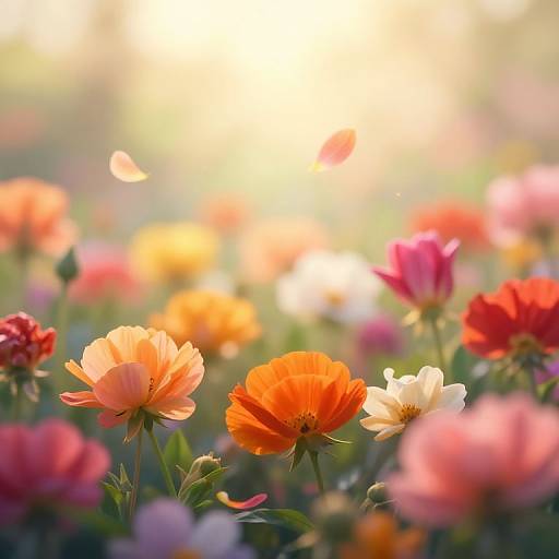 Vibrant Flowers in Mystical Garden