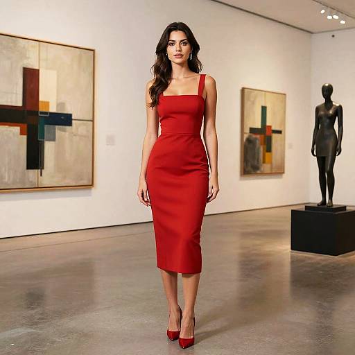 Valentina Nappi in Red Cocktail Dress