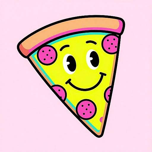 Retro 1950s Smiling Pepperoni Slice