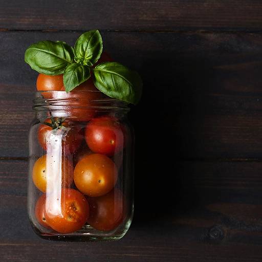 Heirloom Cherry Tomatoes Jar Top-Down