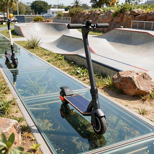 Solar-Powered Foldable Skateboards on Glass Roads