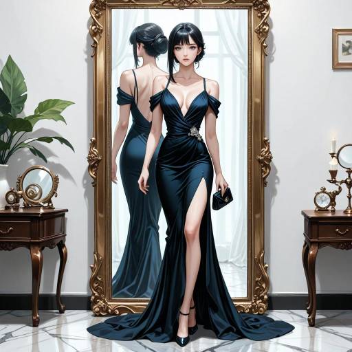 Elegant Enigma in Evening Gown
