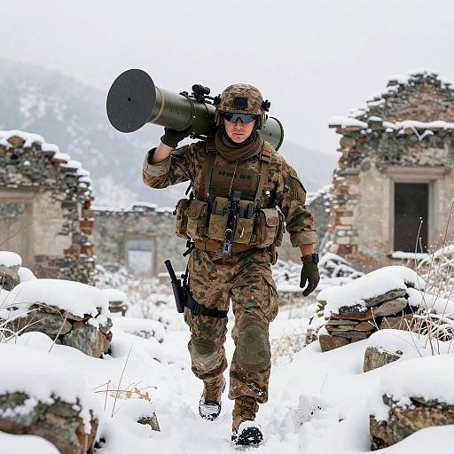 Ex-Military Sniper in Snowy Ruins