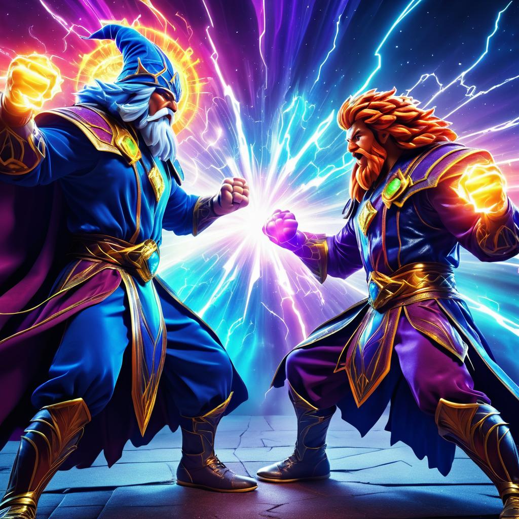 Epic Wizard and Beast Clash Artwork