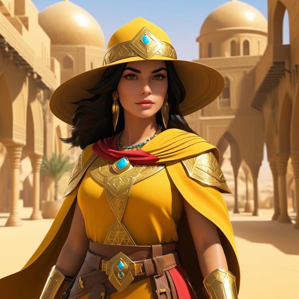 Mysterious Middle-Eastern Warrior in Gold