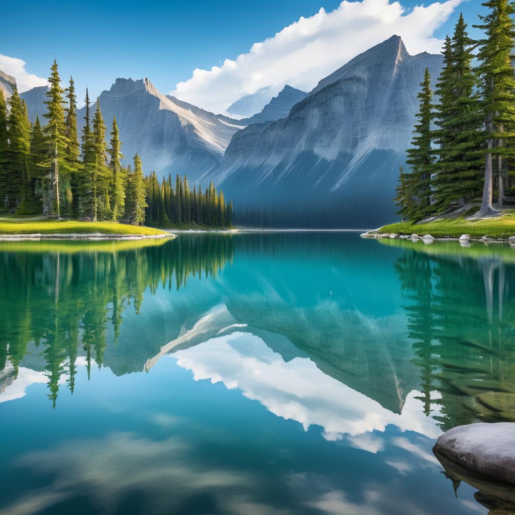 Serene Canadian Rockies Lake Reflection